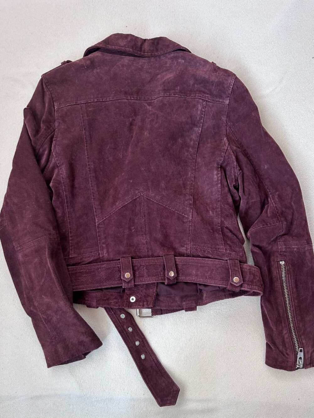 BLANKNYC 100% Leather Moto Jacket | Women's Medium | Burgundy Suede - Picture 2 of 4